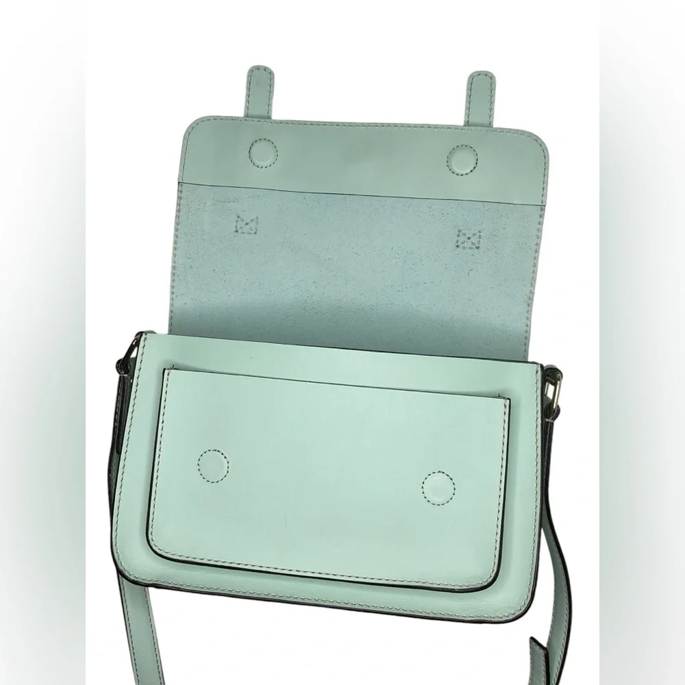 Kate Spade Essex Scout Faded Mint Genuine Leather Crossbody Satchel Flap Bag